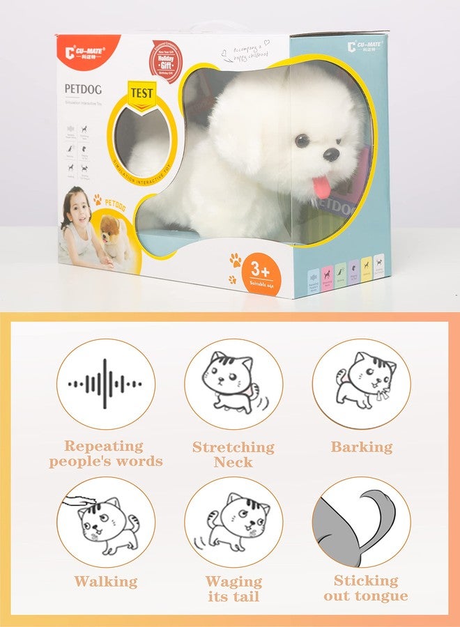 CU-MATE Interactive Maltese Simulation Dog-Realistic Puppy Electronic Toy Dog with Walking/Barking/Wagging Tail/Talking- Robotic Pet Toy Present Gift for Toddler Girls Boys - Image 2